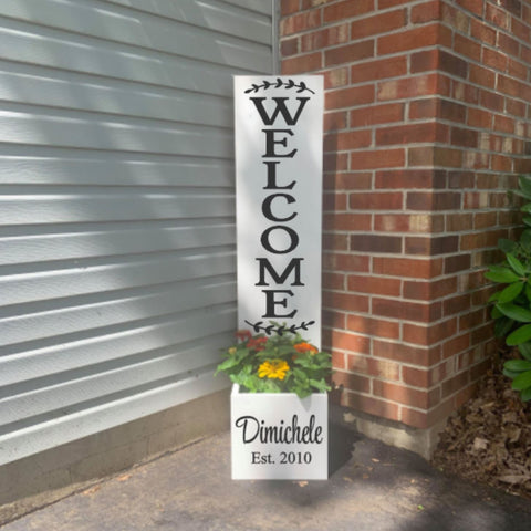 DIY Planter Box Welcome Personalized